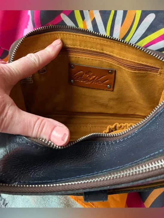 Patricia Nash “Alessa” Lapis Blue Leather Crossbody Bag NWOT - Picture 4 of 6